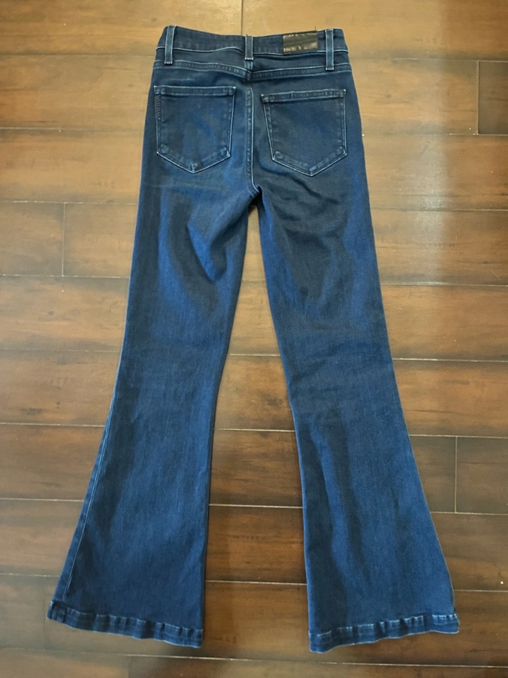 PAIGE Genevieve Dark Indigo Flare Jeans Size 23 - Picture 6 of 10